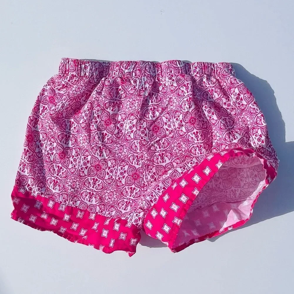 🔥4/$25 WONDER NATION PINK & WHITE PATTERN COTTON SHORTS, Size XL 14-16